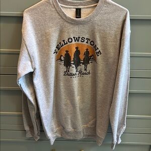 Gildan Gray Yellowstone Dutton Ranch Crewneck Sweatshirt